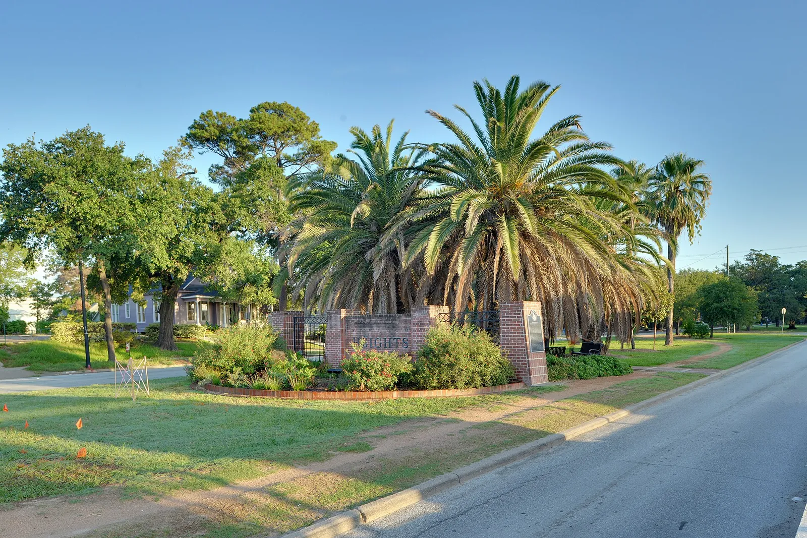 The tree-lined Heights Boulevard esplanade.
