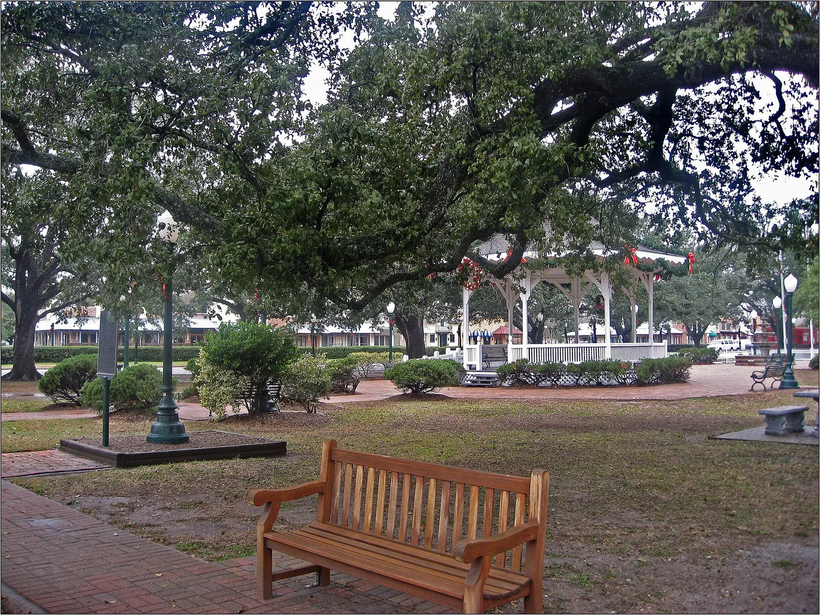 League Park under its oak trees.