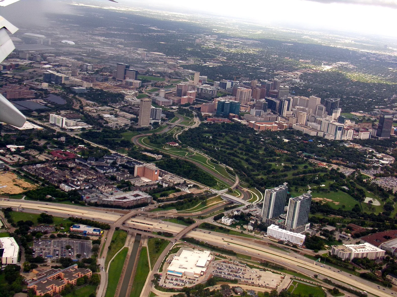 An aerial view of the Texas Medical Center.