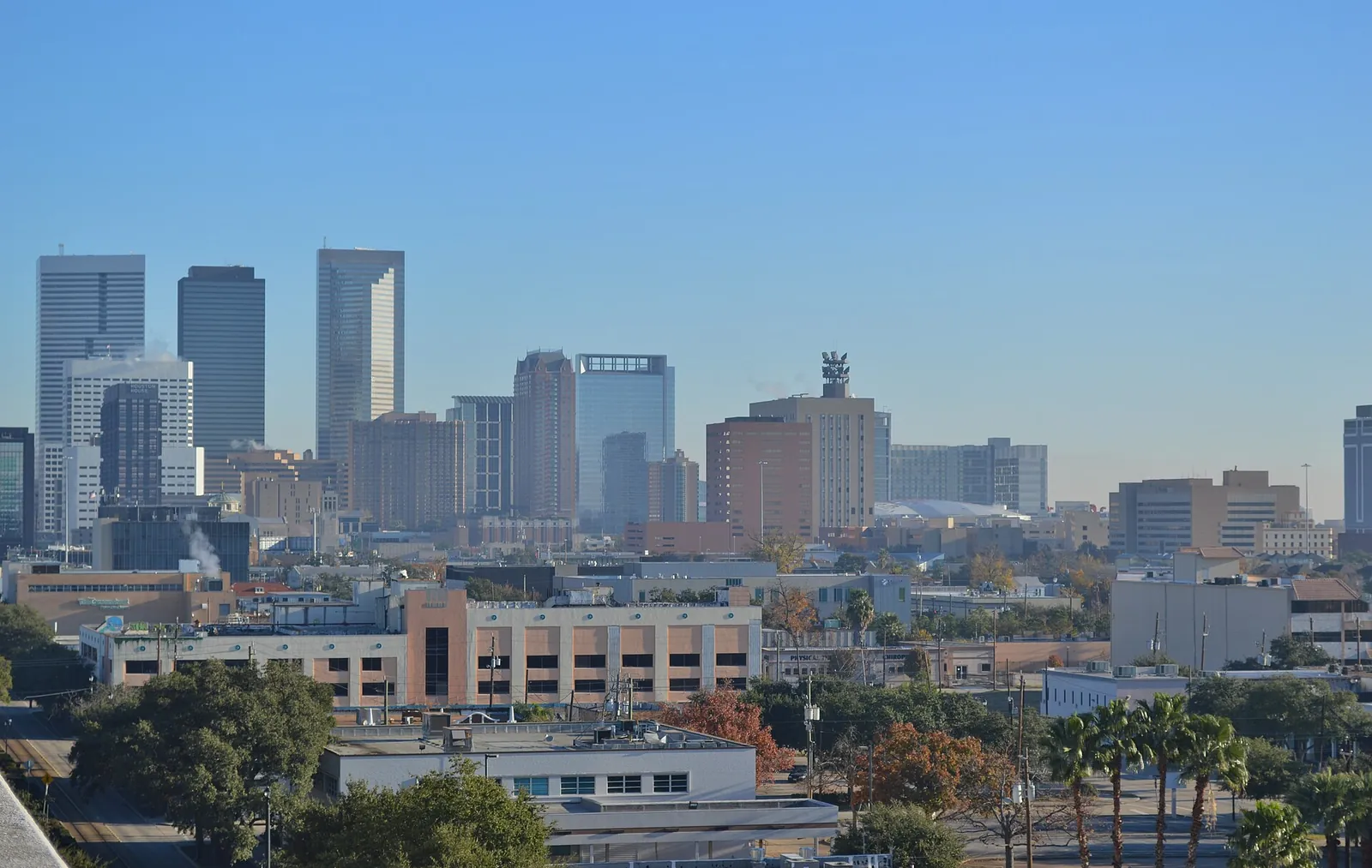 The downtown skyline seen from Midtown.