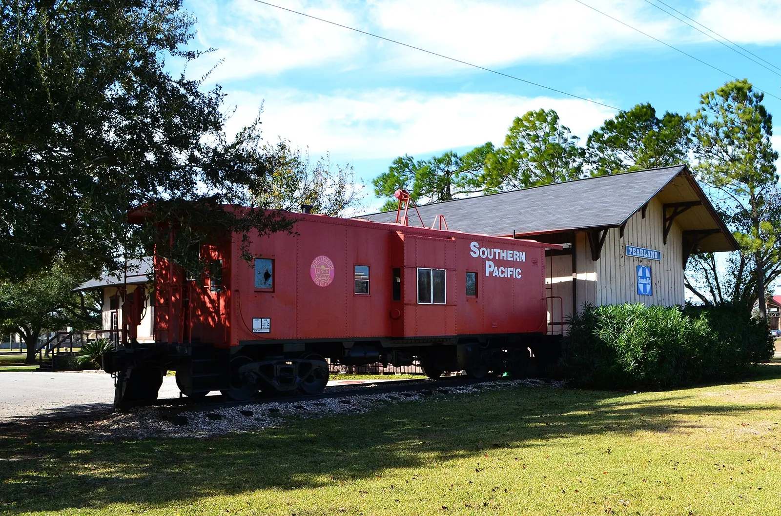The historic Santa Fe railroad depot in Pearland.