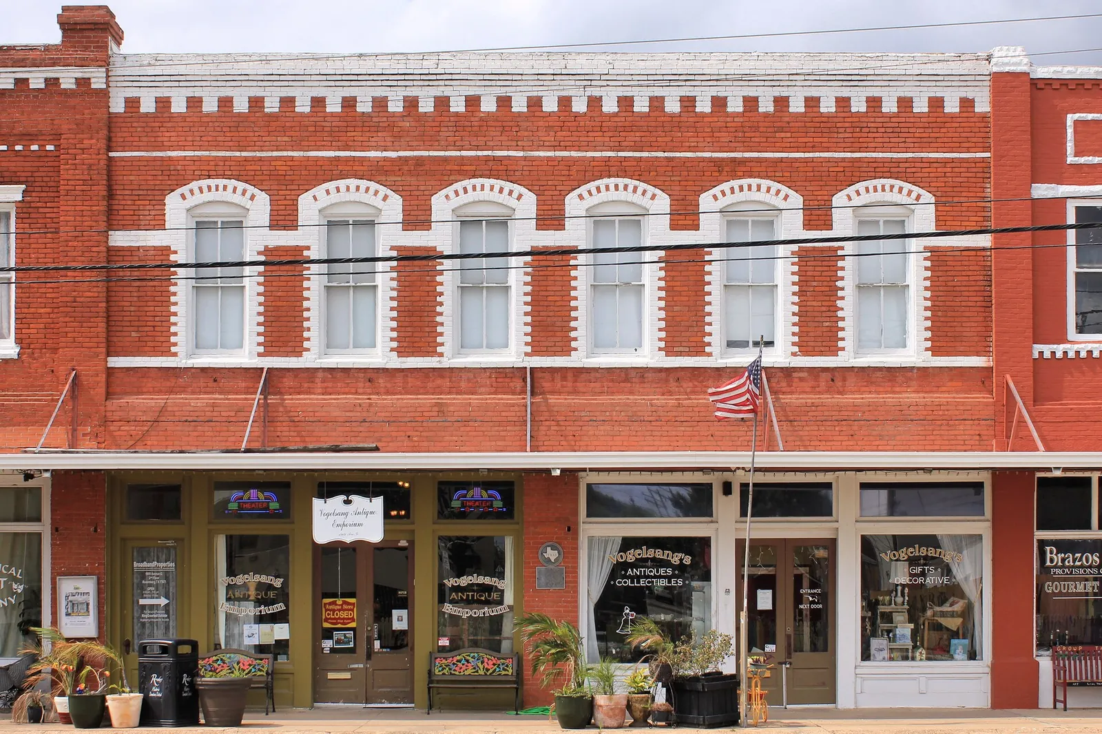 The historic Vogelsang Building in downtown Rosenberg.