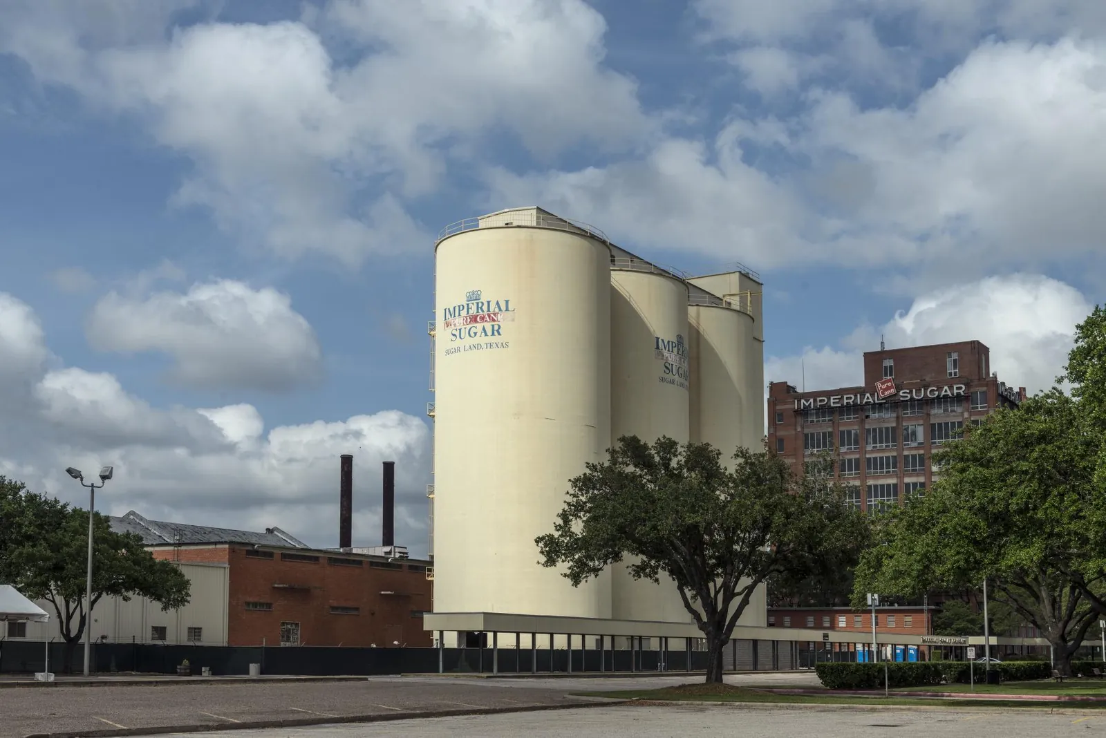 Tanks at the historic Imperial Sugar refinery.